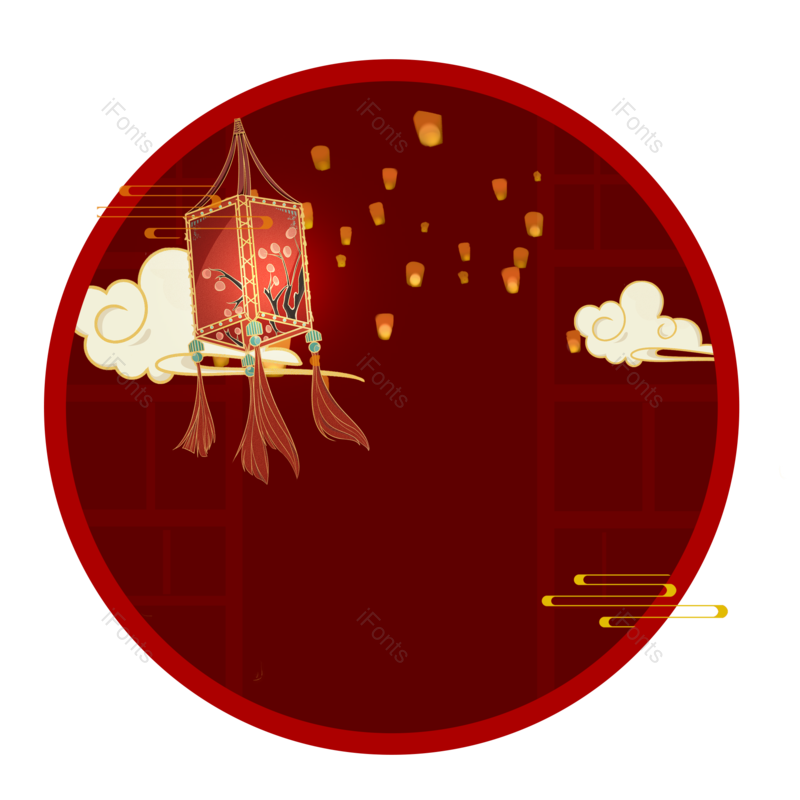 复古图片,元旦元素,灯笼PNG,红色免抠素材
